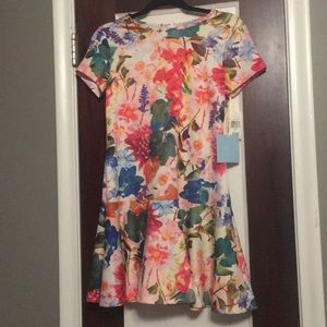 Floral fit and flare dress